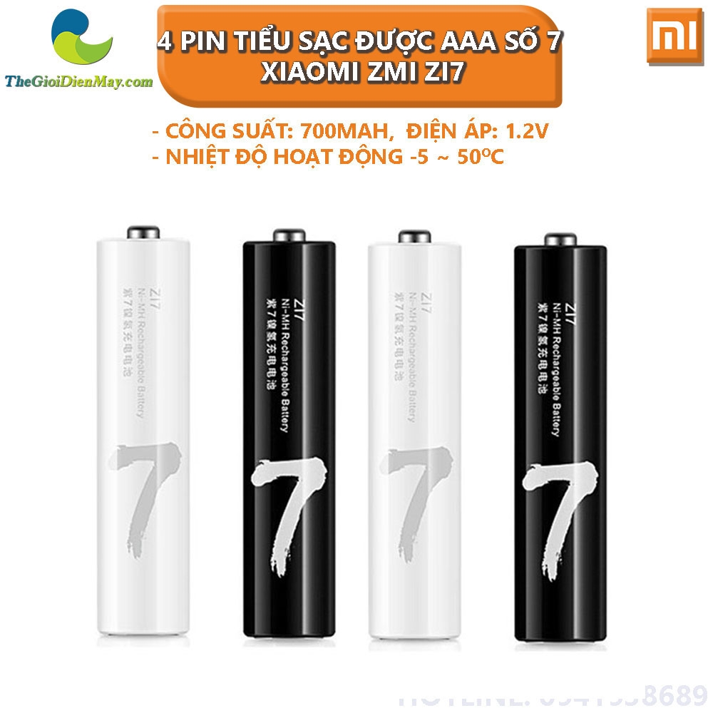 Hộp 4 pin tiểu sạc được AAA số 7 Xiaomi ZMI Zi7 Thế giới điện máy - đại ...