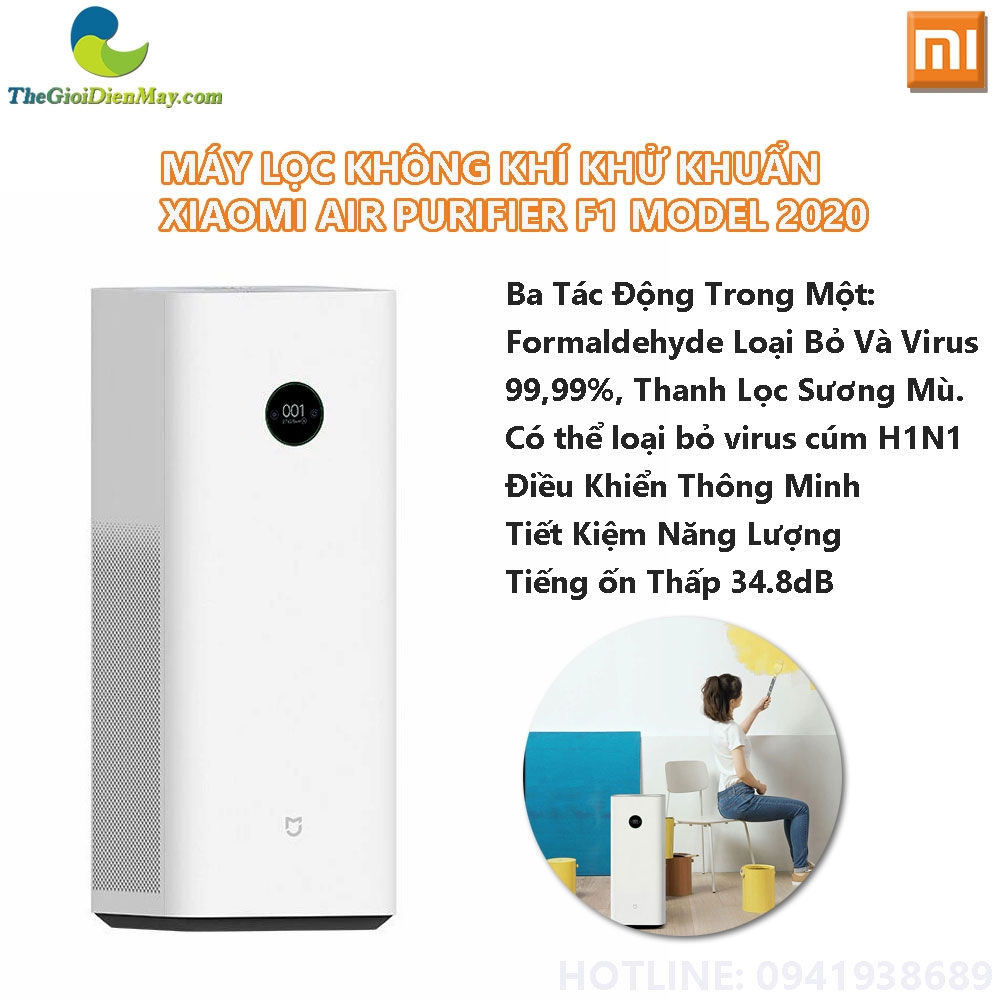 Máy lọc không khí khử khuẩn Xiaomi air purifier F1 model 2020 Thế giới