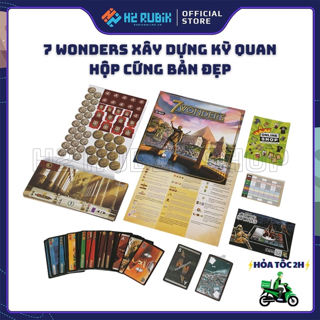 7 Wonders Boardgame Xây dựng 7 kỳ quan hộp cứng bản đẹp