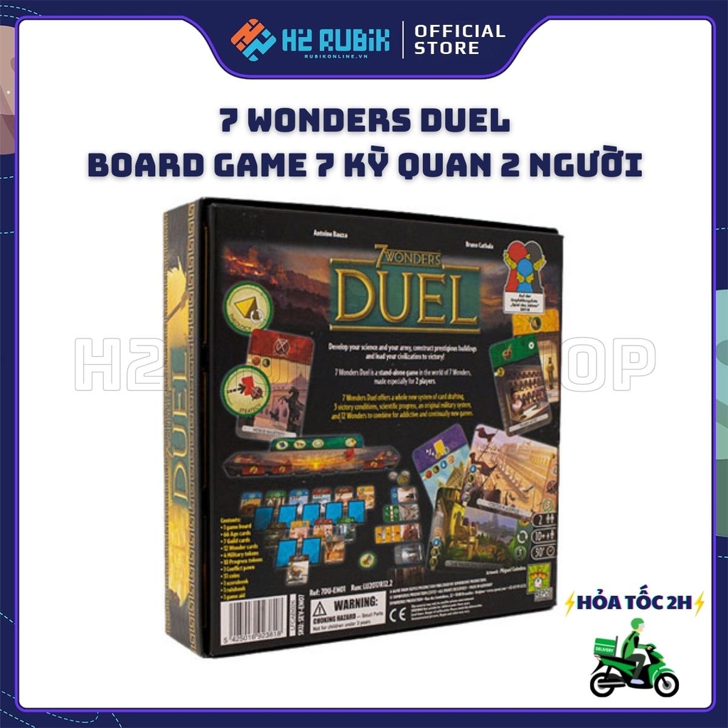 7 Wonders Duel Board Game Hộp Cứng Bản Đẹp (Tiếng Anh US)