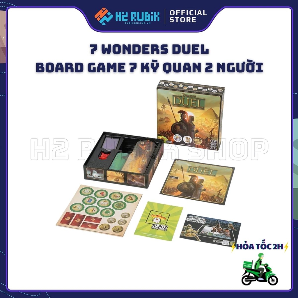 7 Wonders Duel Board Game Hộp Cứng Bản Đẹp (Tiếng Anh US)