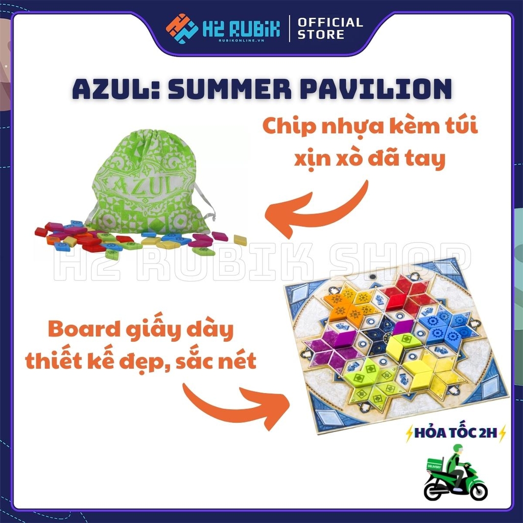 Azul: Summer Pavilion Board Game Chiến Thuật Hộp Cứng Bản Đẹp (Tiếng Anh US)