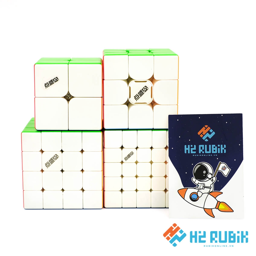 Combo Rubik 2x2 3x3 4x4 5x5 DianSheng Có nam châm sẵn