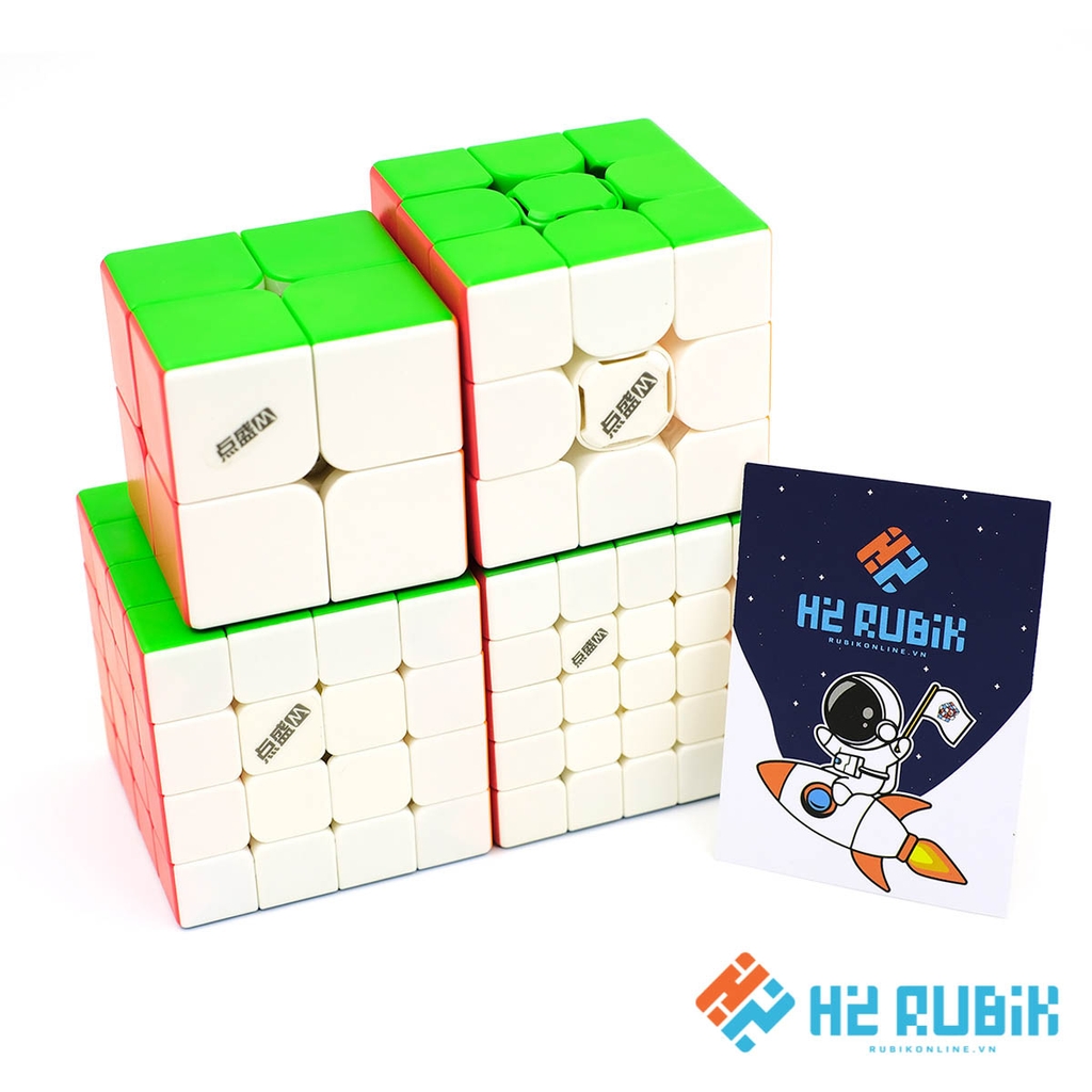 Combo Rubik 2x2 3x3 4x4 5x5 DianSheng Có nam châm sẵn