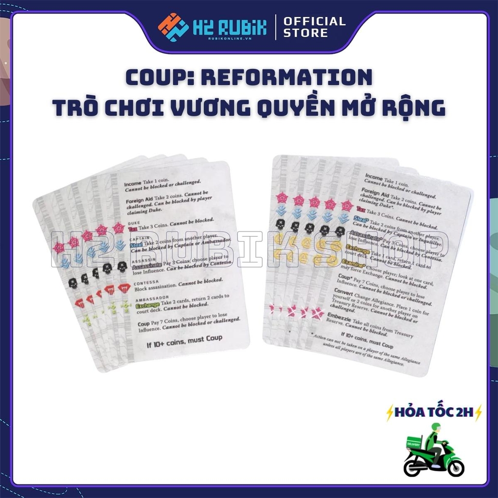 Coup: Reformation Trò Chơi Vương Quyền boardgame bản mở rộng