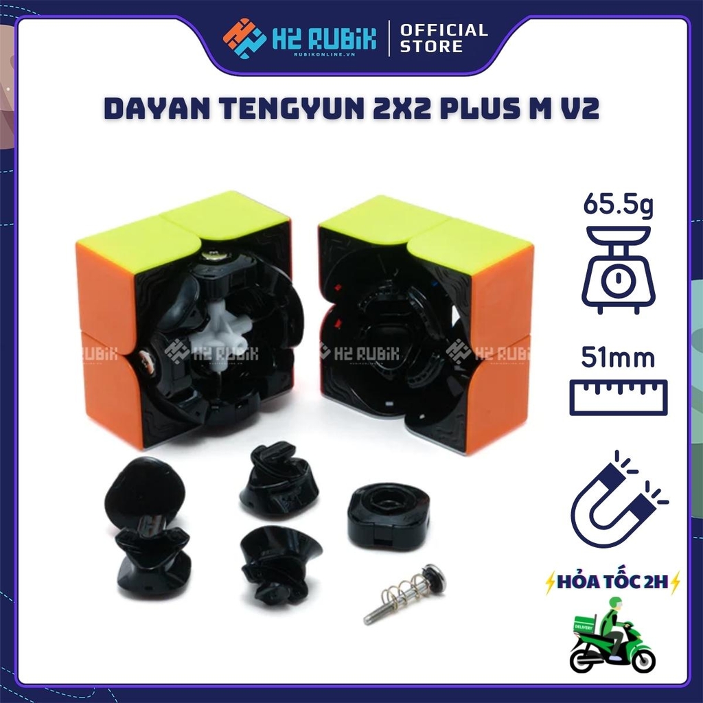 Rubik 2x2 DaYan TengYun 2x2 Plus M có nam châm sẵn