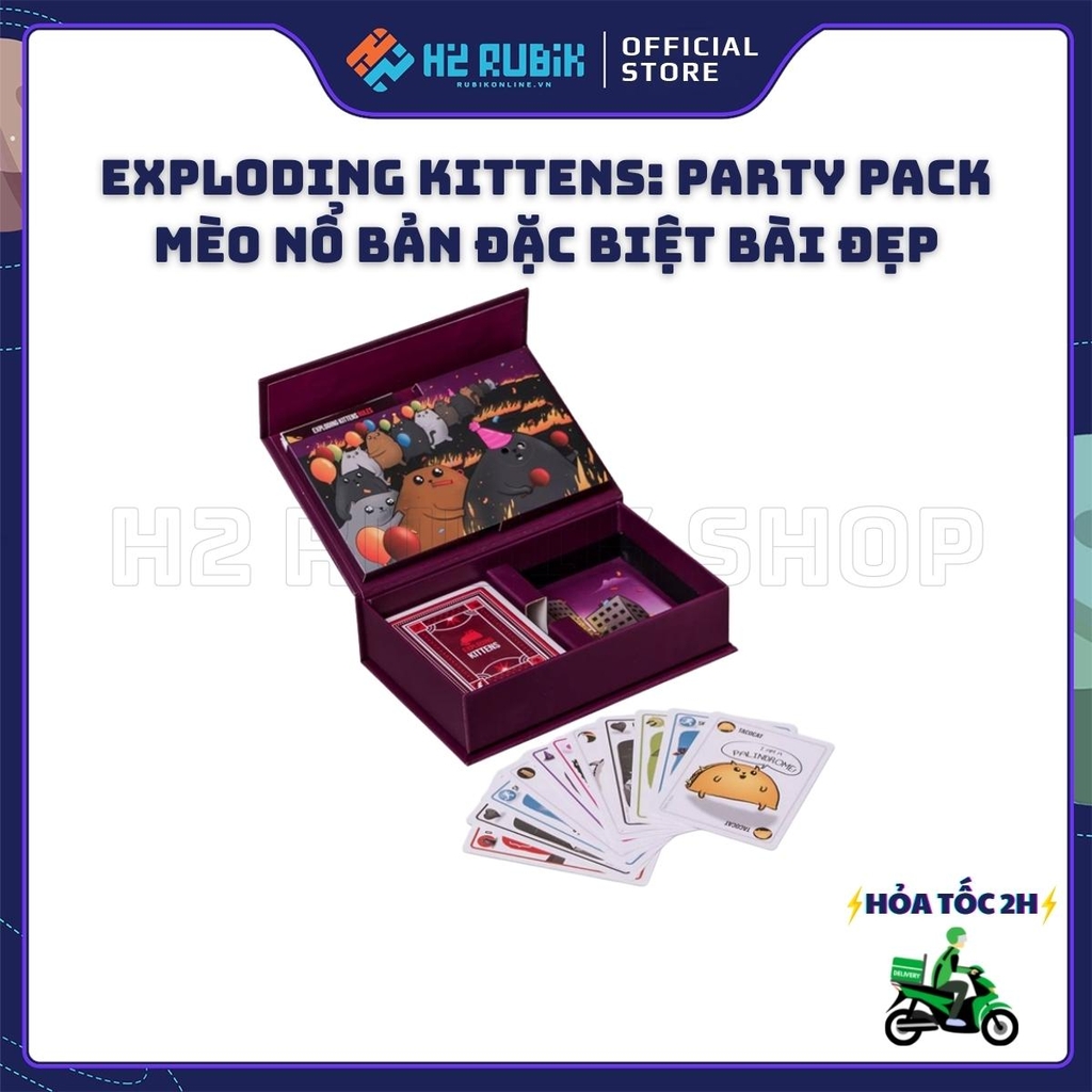 Exploding Kittens: Party Pack Board Game Mèo Nổ Bản Đặc Biệt Bài Đẹp (Tiếng Anh US)