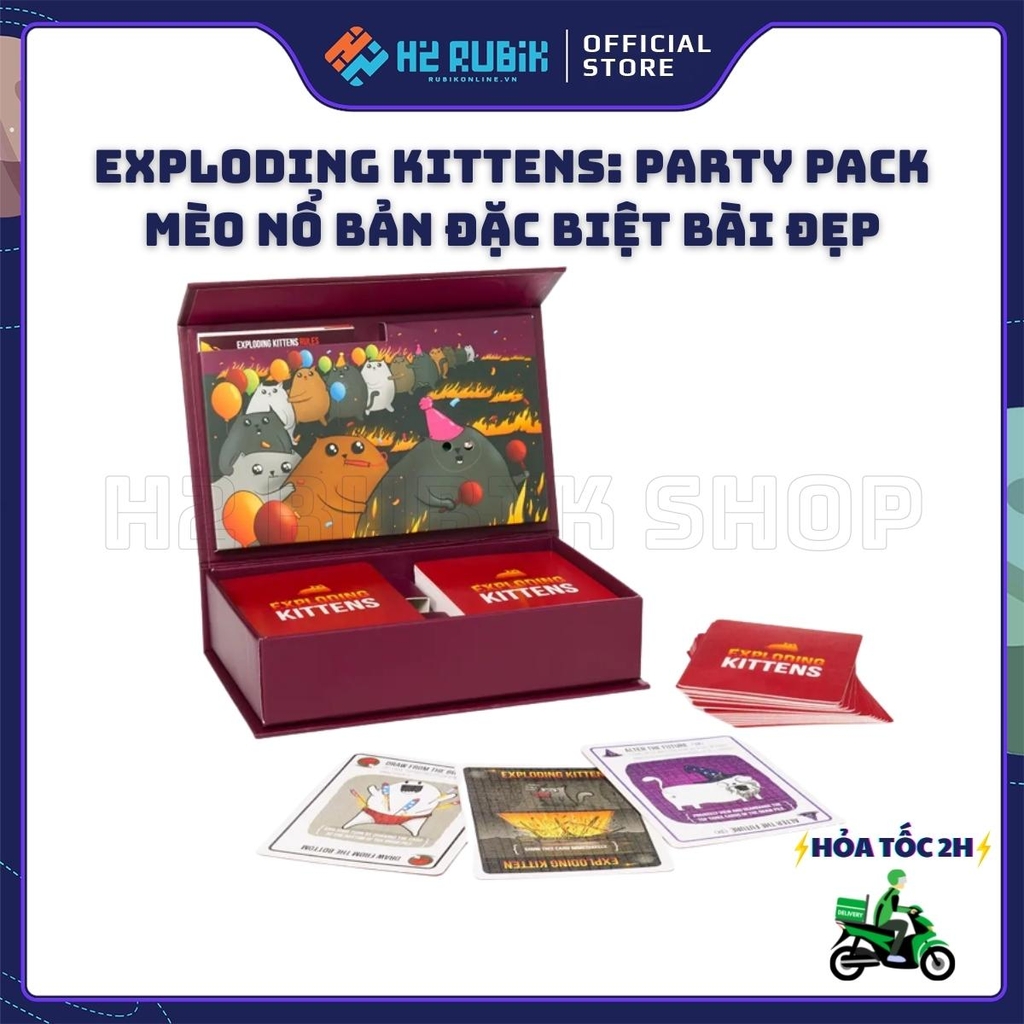 Exploding Kittens: Party Pack Board Game Mèo Nổ Bản Đặc Biệt Bài Đẹp (Tiếng Anh US)