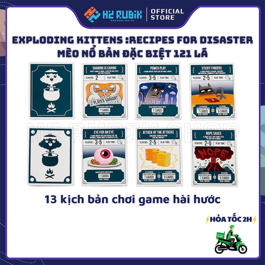 Exploding Kittens: Recipes for Disaster Board Game Mèo Nổ Bản Đặc Biệt 121 Lá (Tiếng Anh US)