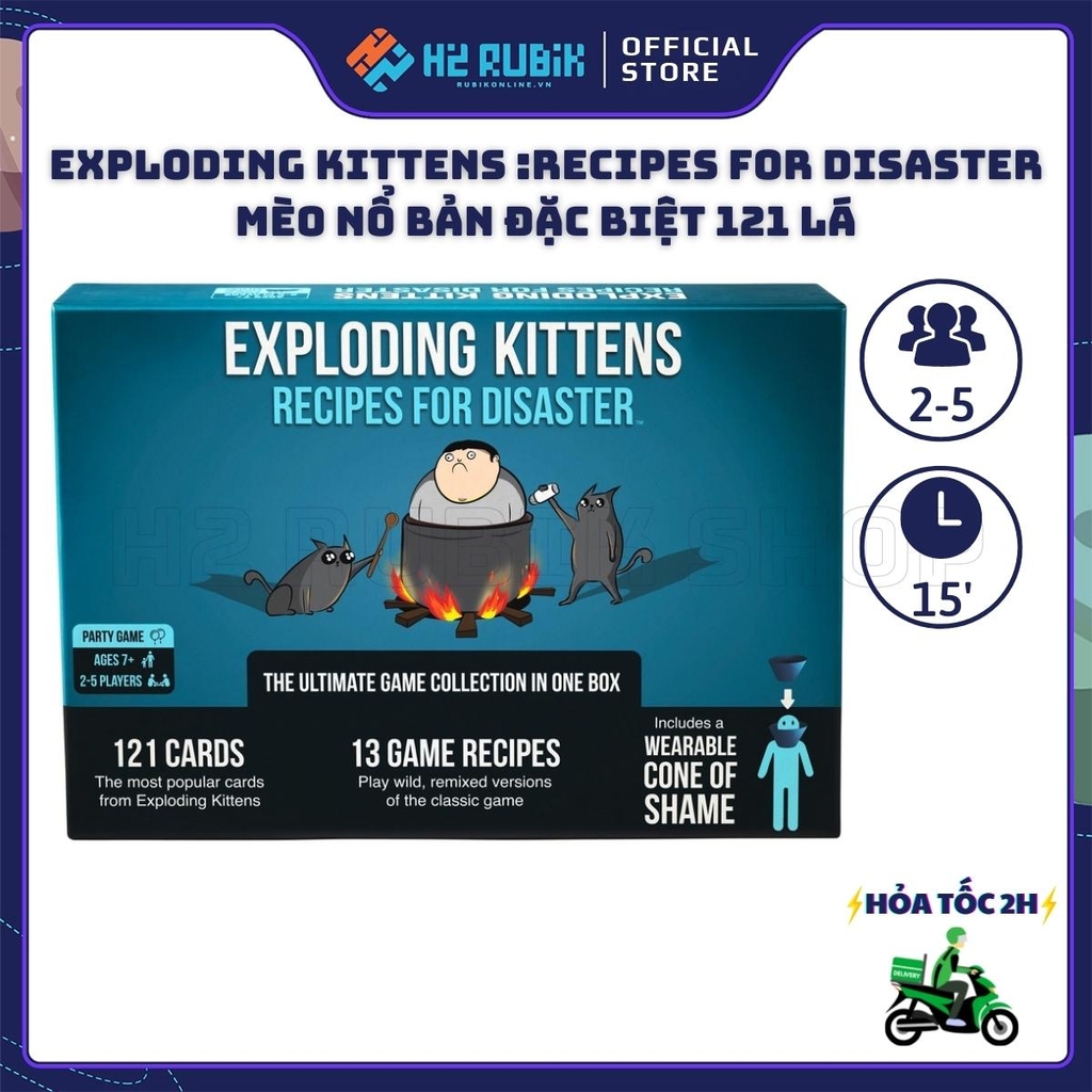 Exploding Kittens: Recipes for Disaster Board Game Mèo Nổ Bản Đặc Biệt 121 Lá (Tiếng Anh US)