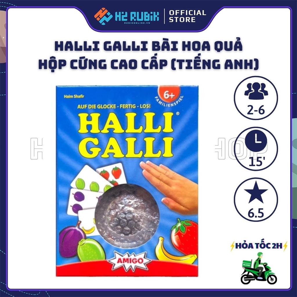 Halli Galli bài hoa quả Tiếng Anh hộp cứng cao cấp