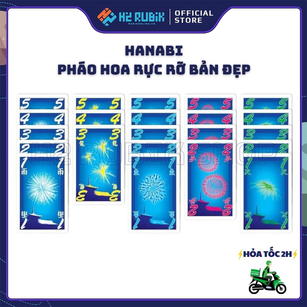 Hanabi Board Game Pháo hoa rực rỡ - Game thẻ bài bản đẹp tiếng Anh