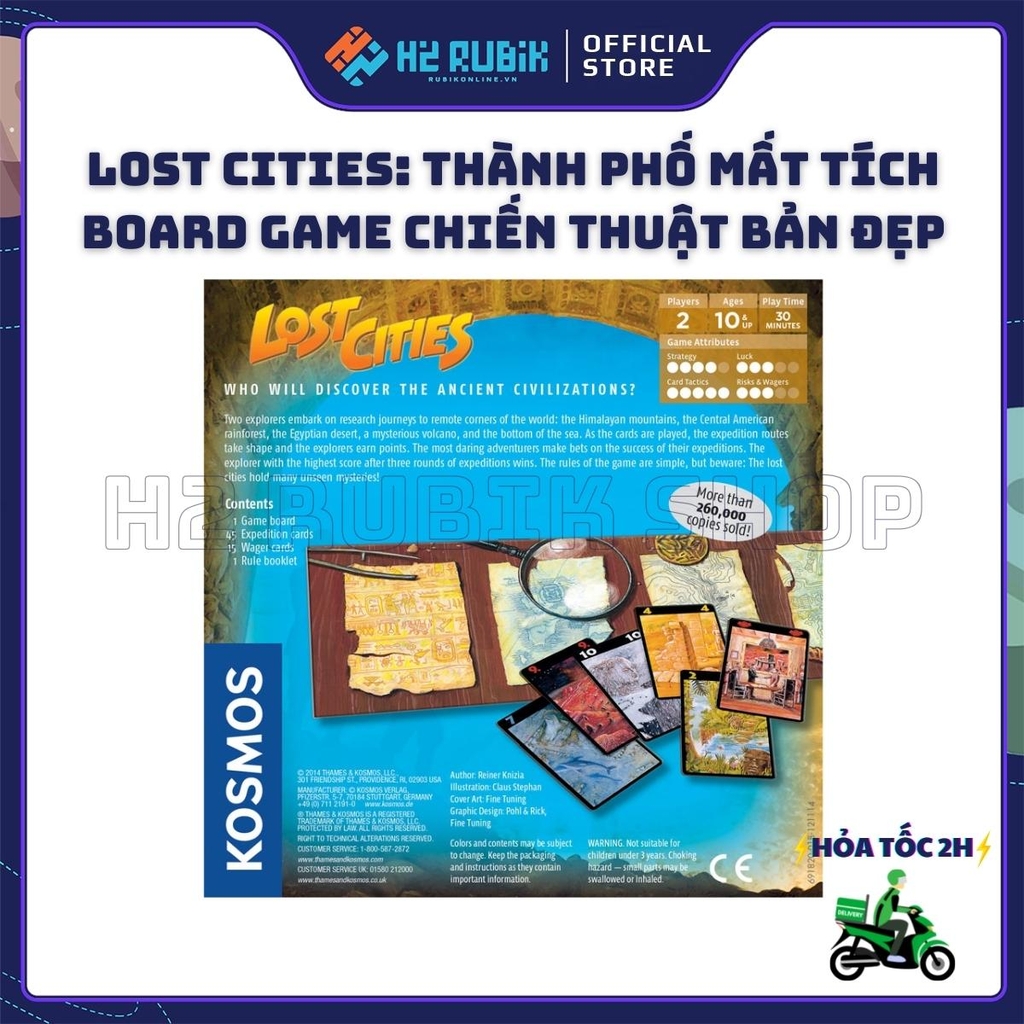 Lost Cities Board Game Phiêu Lưu Kì Thú đối kháng 2 người