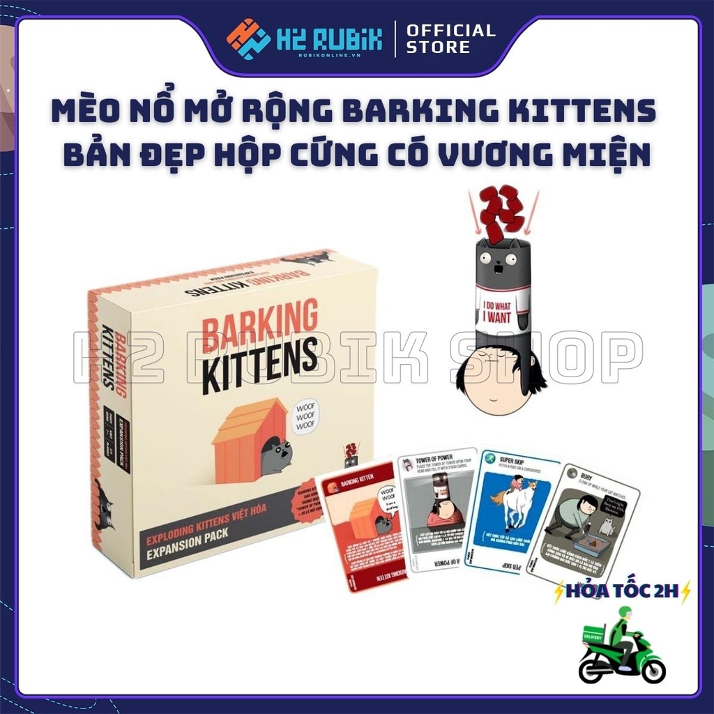 Mèo Nổ Mở Rộng Barking Kittens bản đẹp hộp cứng có vương miện