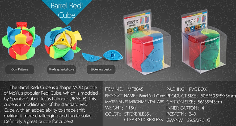 MFJS Barrel Redi Cube Transparent - Trong suốt