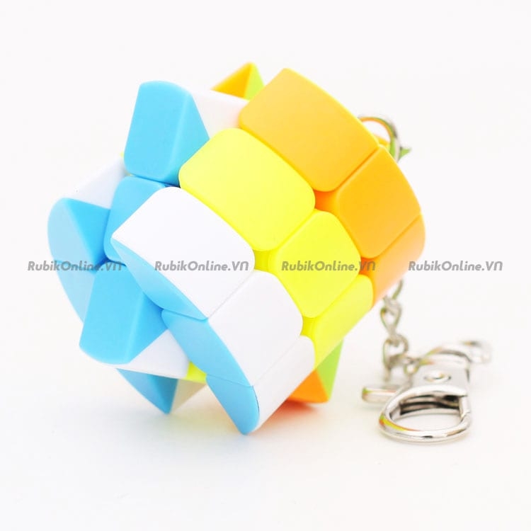 Mini 3x3 Cylinder cube with keychain