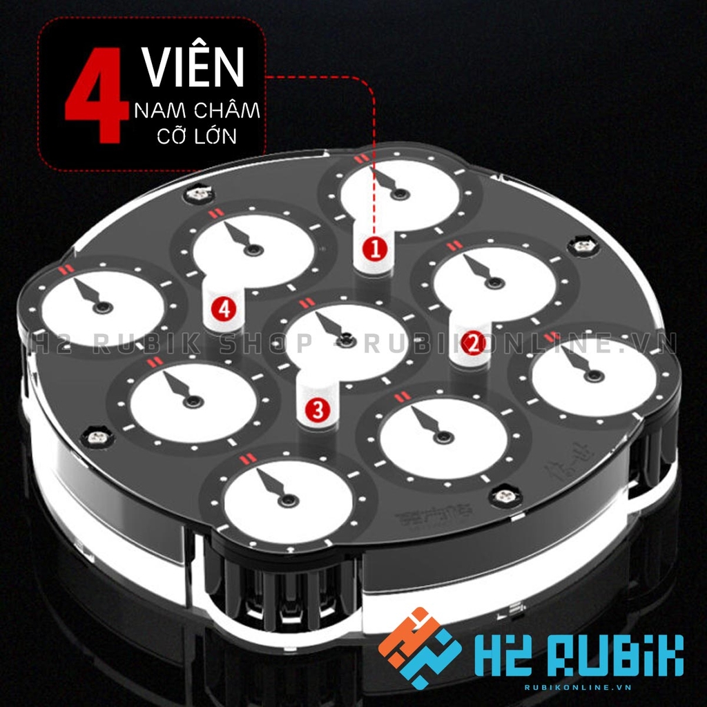 Rubik Clock QiYi Magnetic Clock (có nam châm sẵn) - Rubik đồng hồ