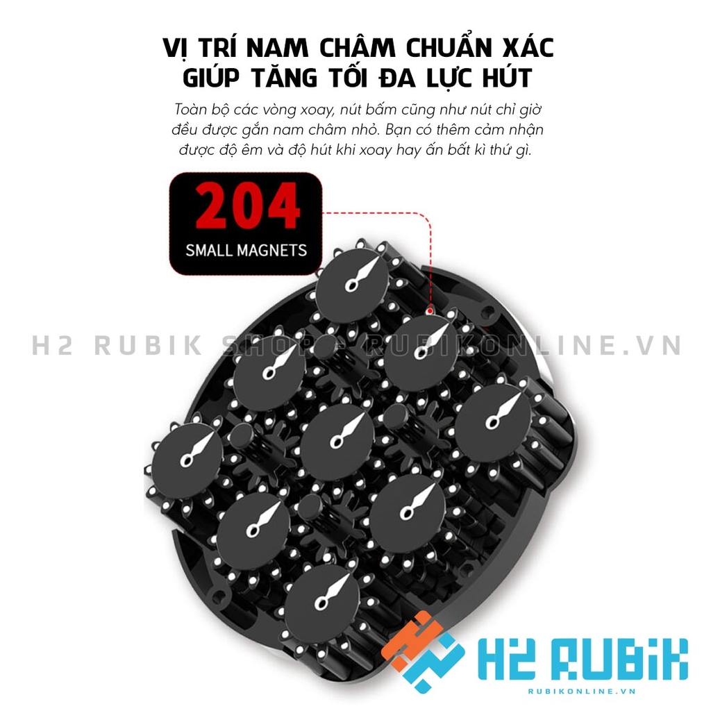 Rubik Clock QiYi Magnetic Clock (có nam châm sẵn) - Rubik đồng hồ