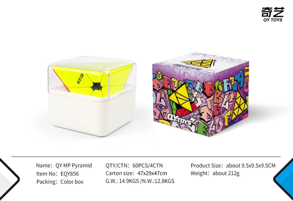 Rubik tam giác QiYi MP Magnetic Pyraminx có nam châm sẵn