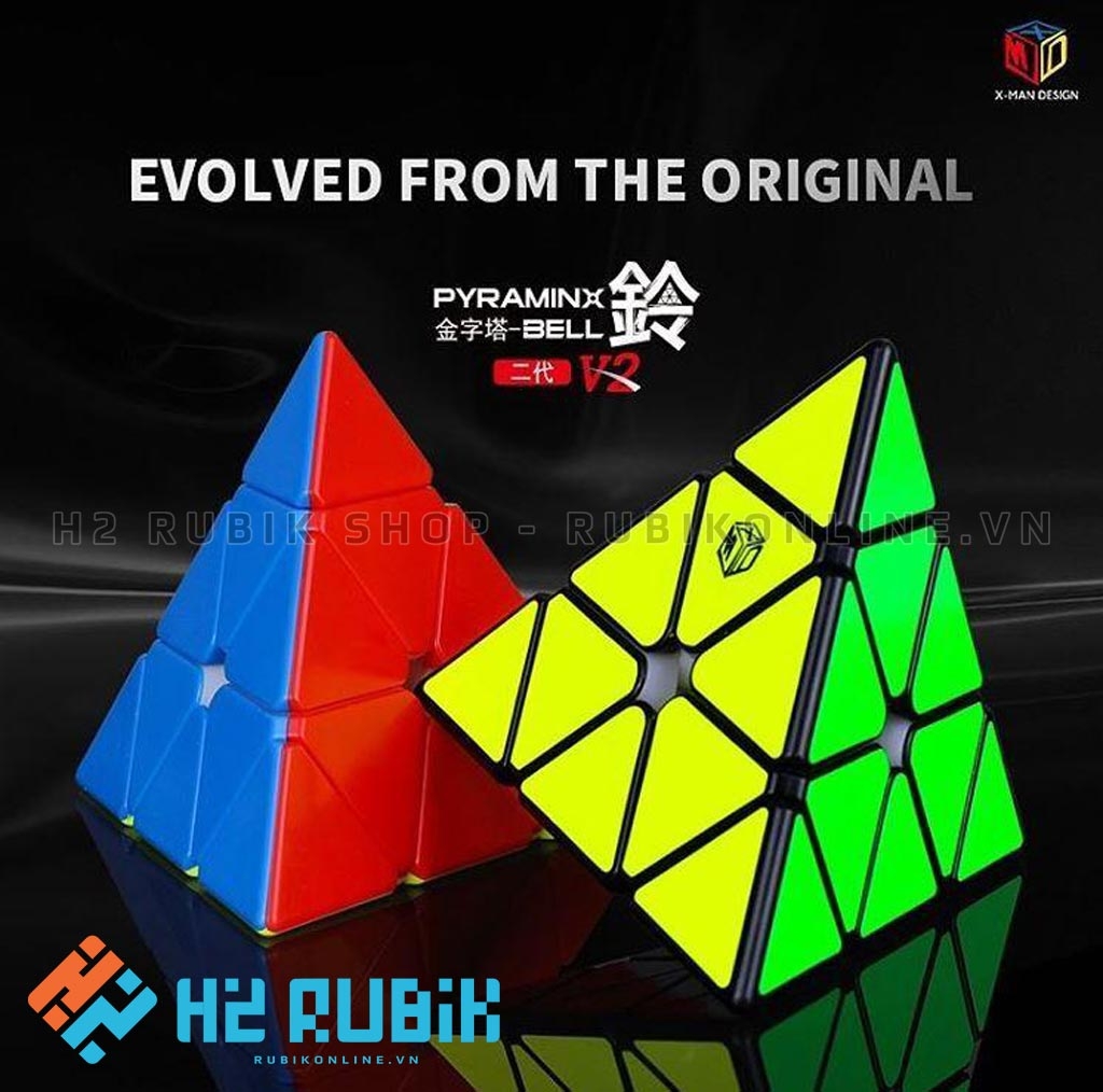 QiYi X-Man Bell Magnetic Pyraminx V2 - Rubik Pyraminx tam giác có nam châm cao cấp