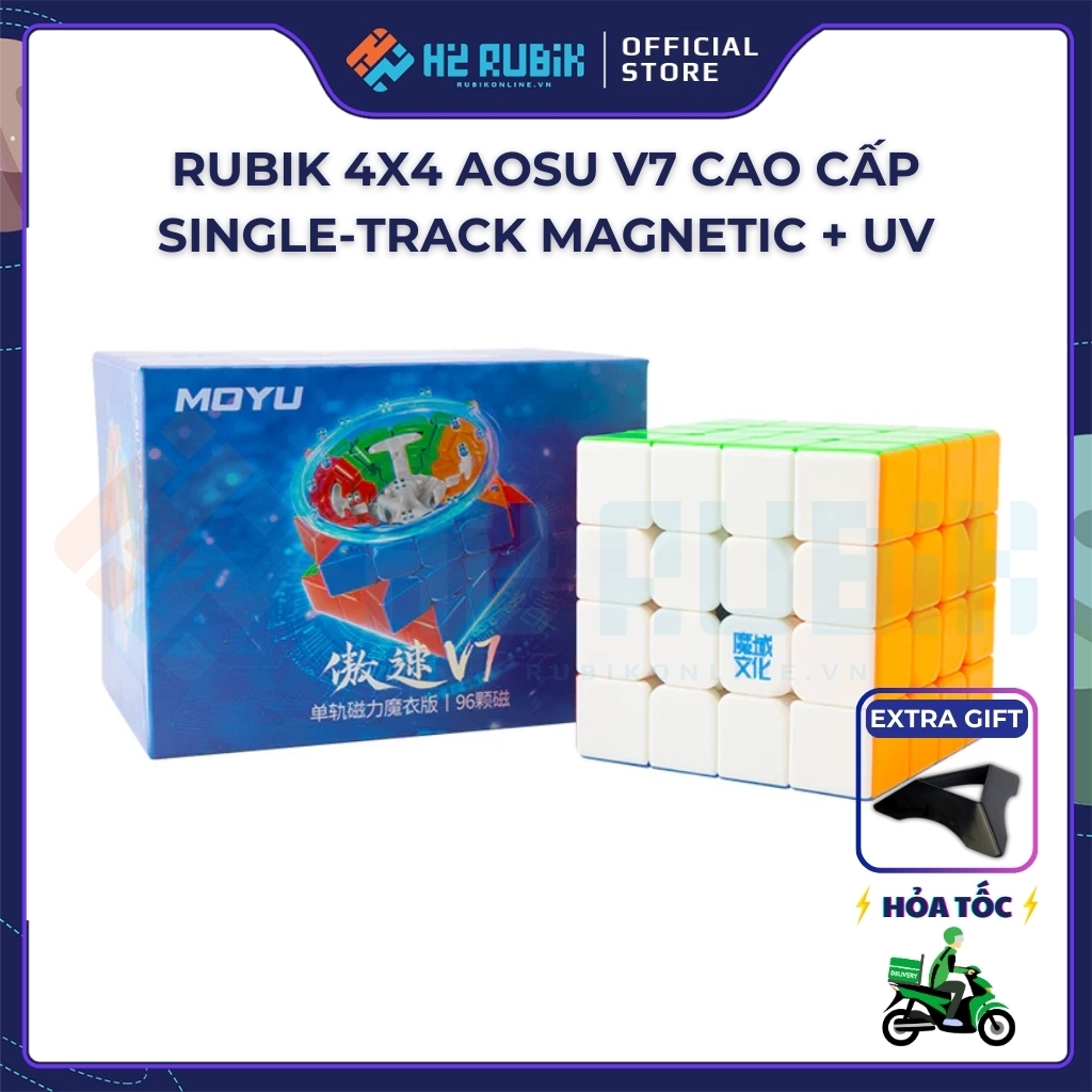 Rubik 4x4 AoSu V7 Single-Track Magnetic UV
