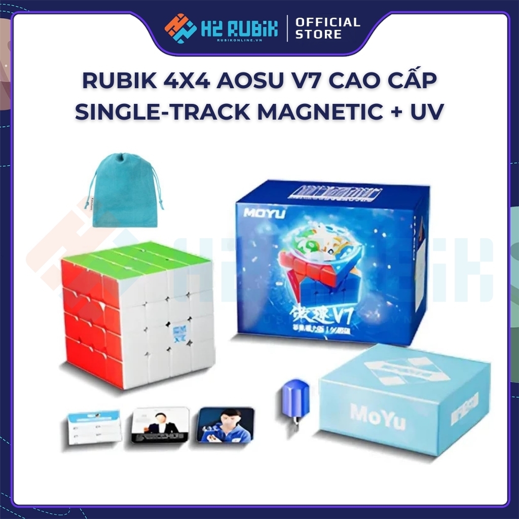 Rubik 4x4 AoSu V7 Single-Track Magnetic UV