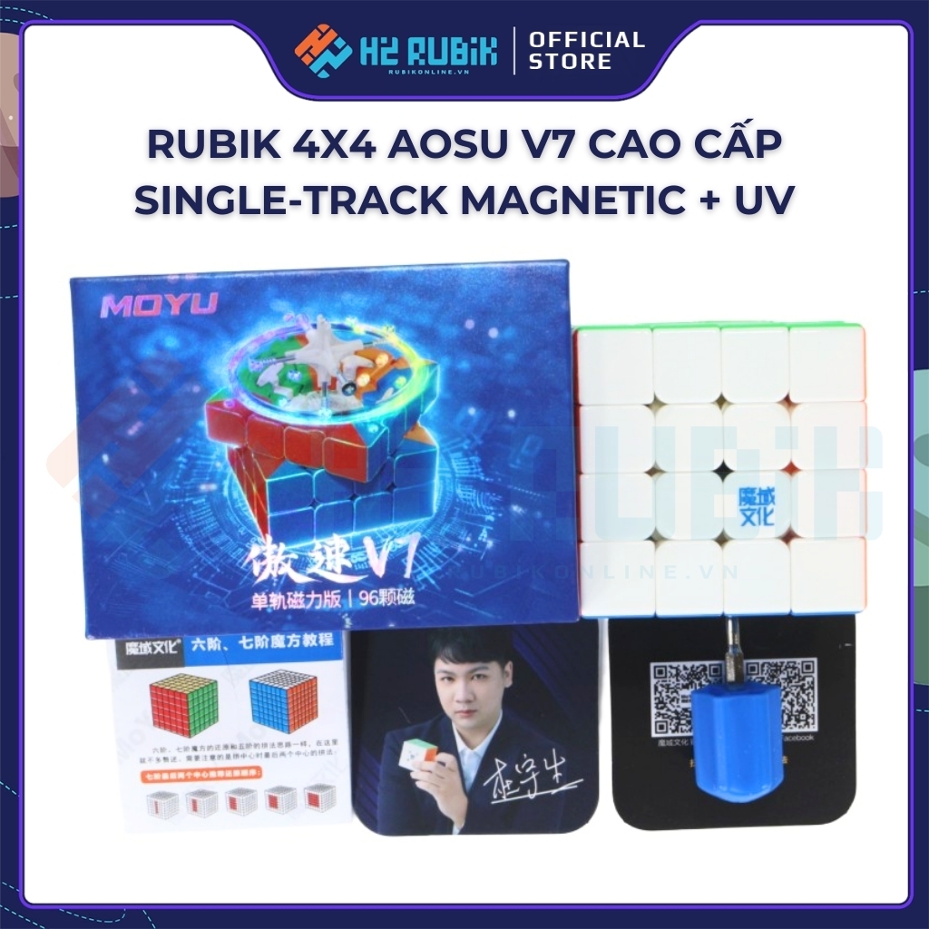 Rubik 4x4 AoSu V7 Single-Track Magnetic UV