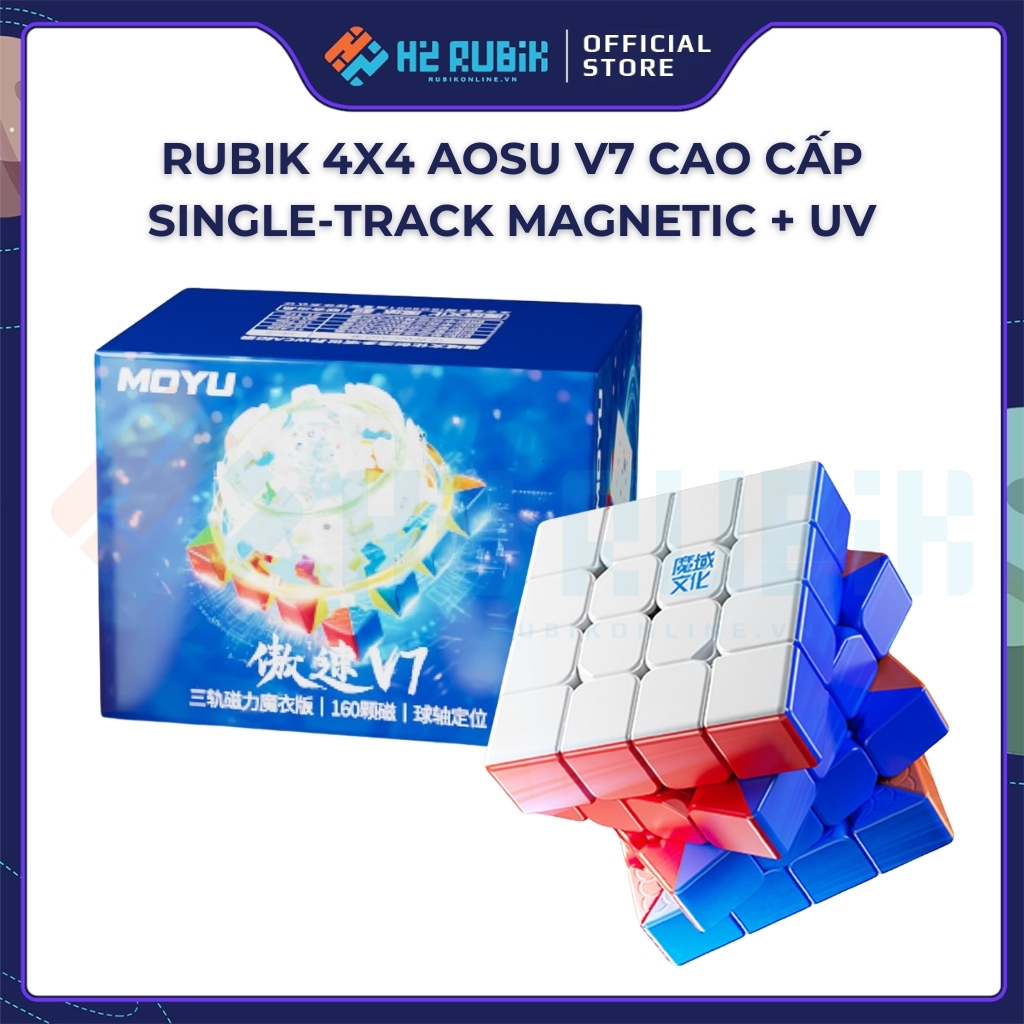 Rubik 4x4 AoSu V7 Single-Track Magnetic UV