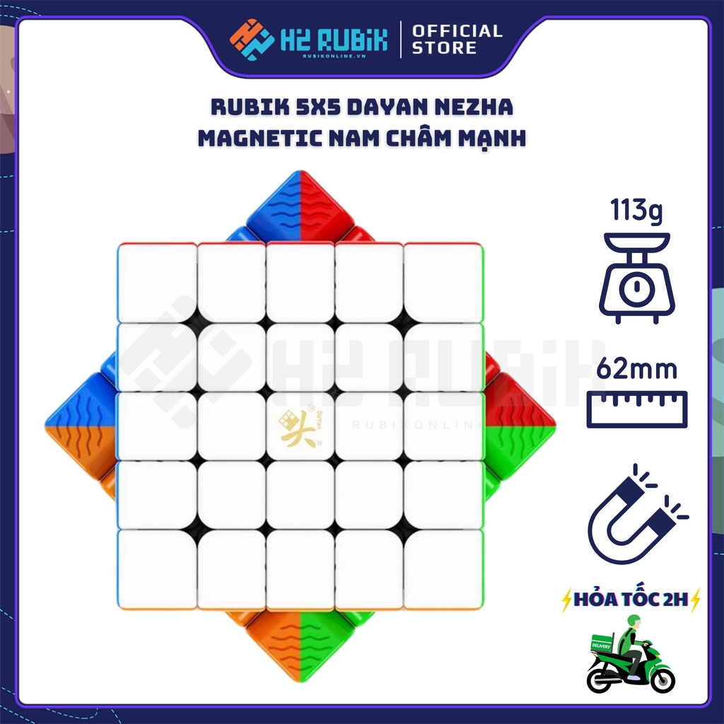 Rubik 5X5 Dayan Nezha Magnetic Có Nam Châm Sẵn (Nam Châm Mạnh) H2 Rubik Shop