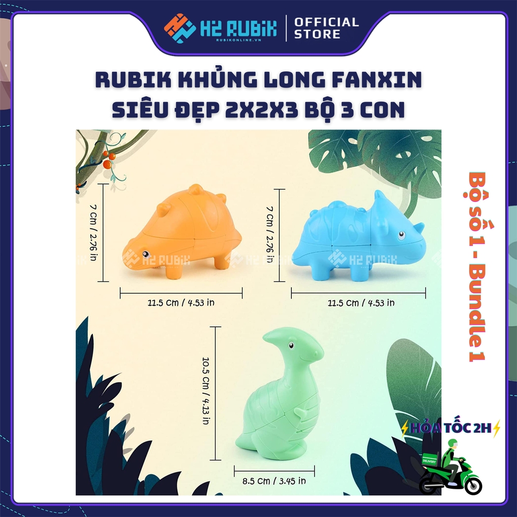 Bộ Rubik Khủng Long Dinosaur Bundle Loại đẹp cao cấp