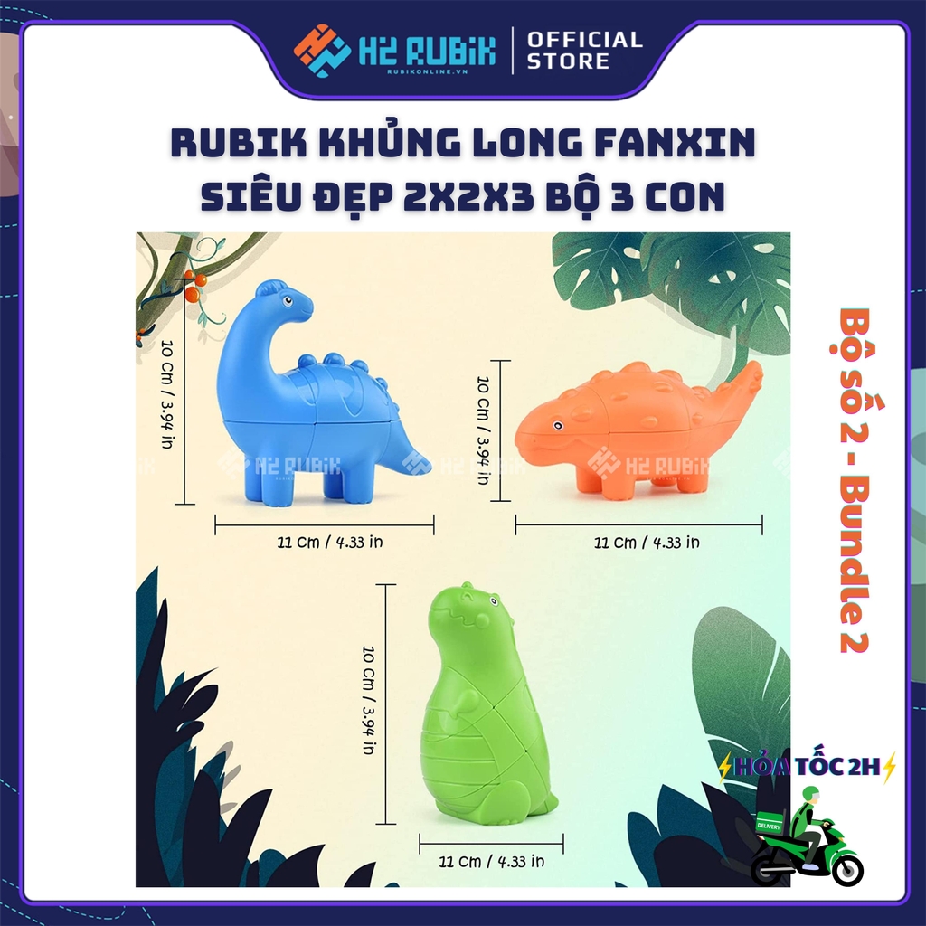 Bộ Rubik Khủng Long Dinosaur Bundle Loại đẹp cao cấp