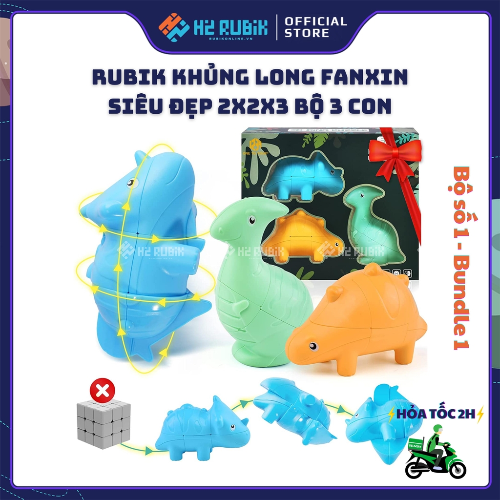 Bộ Rubik Khủng Long Dinosaur Bundle Loại đẹp cao cấp