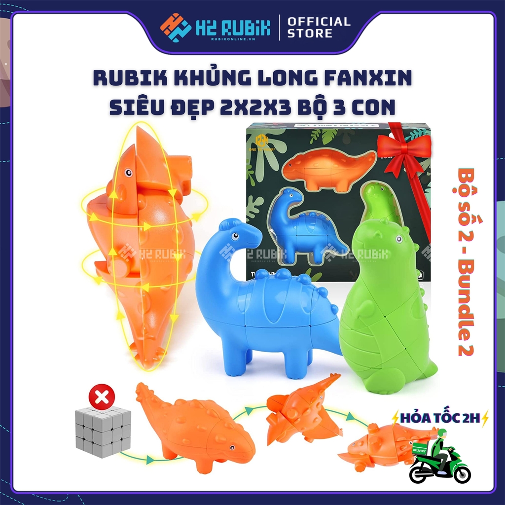 Bộ Rubik Khủng Long Dinosaur Bundle Loại đẹp cao cấp