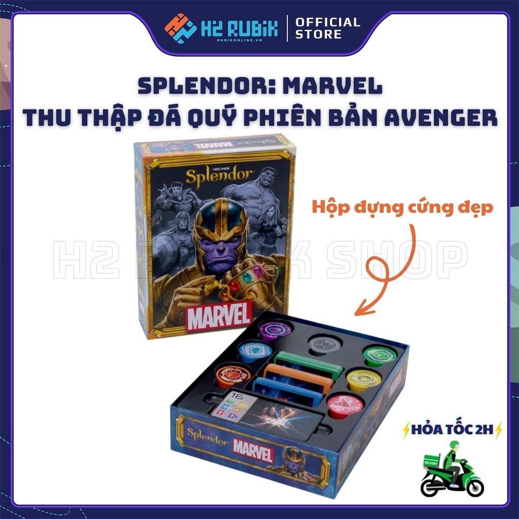 Splendor: Marvel Board Game Thu Thập Đá Quý Phiên Bản Avenger Hộp Cứng Chip Nhưa (Tiếng Anh US)