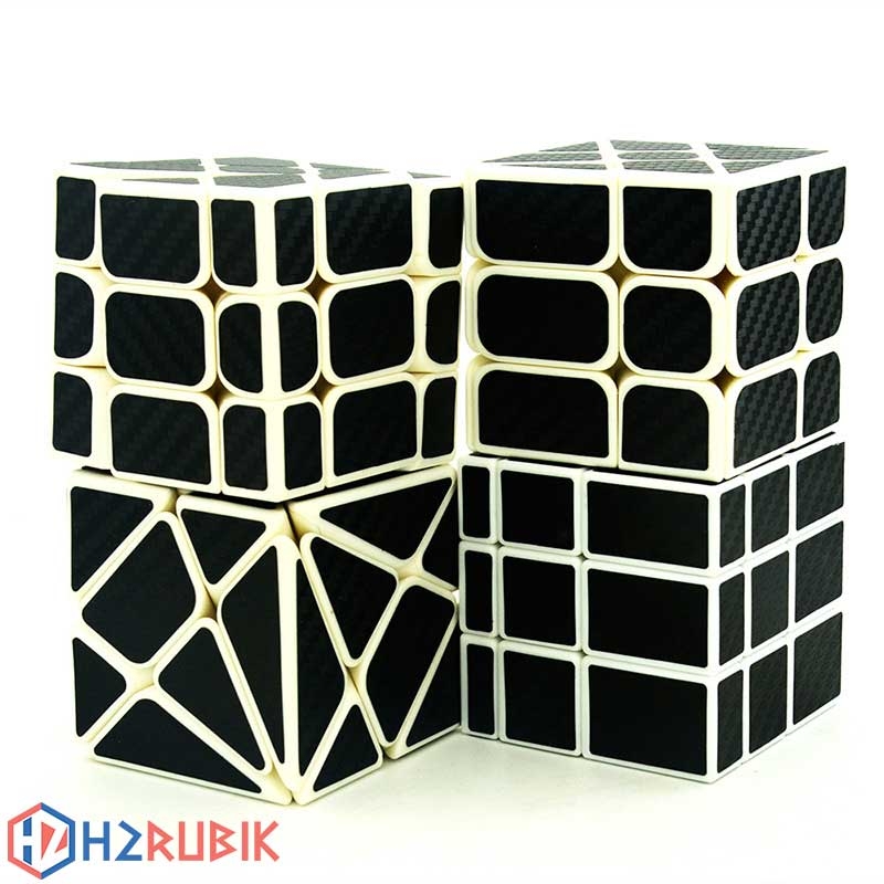 The Lefun Hollow Sticker Monochrome Cube Gift Box Combo Rubik Carbon