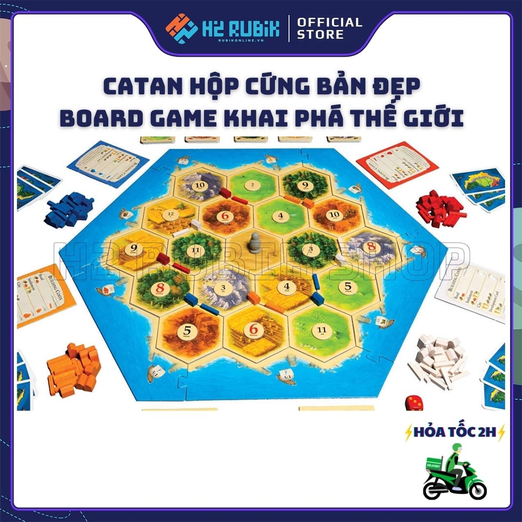 The Settlers of Catan Board Game Chiến Thuật Khai Hoang Vùng Đất Mới Hộp Đời Cổ