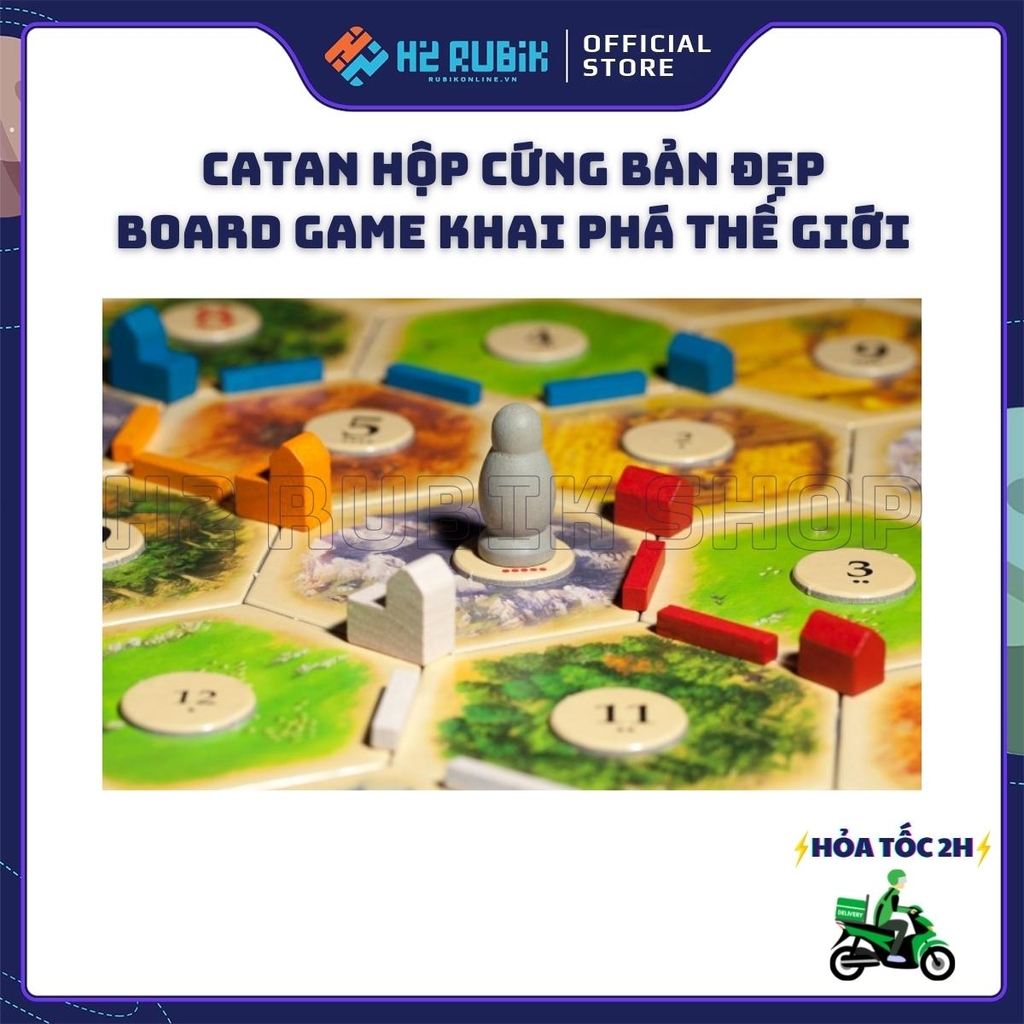 The Settlers of Catan Board Game Chiến Thuật Khai Hoang Vùng Đất Mới Hộp Đời Cổ