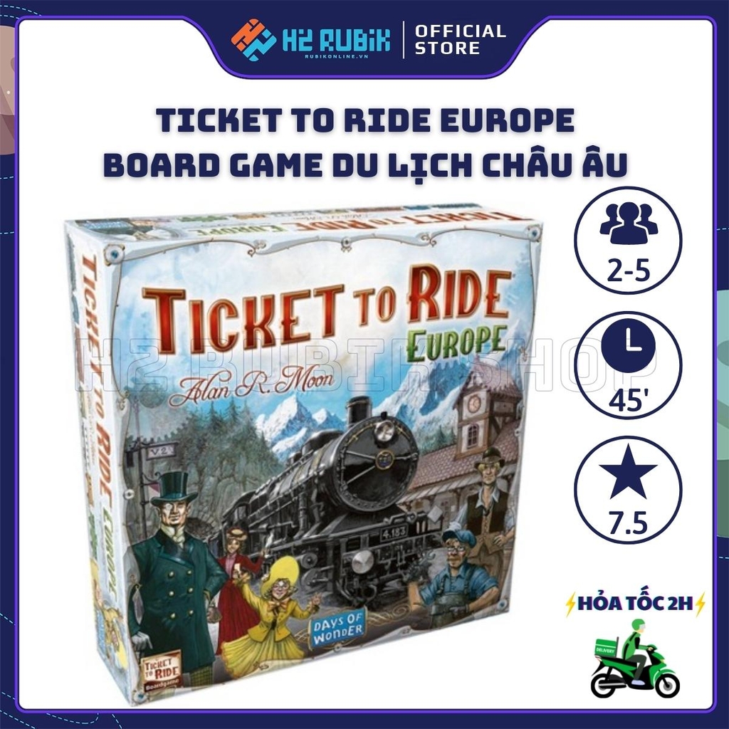 Ticket To Ride Europe Board Game Du Lịch Chiến Thuật Bản Đẹp (Tiếng Anh US)
