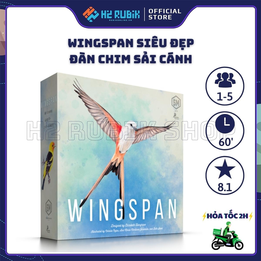 Wingspan Board Game Chiến Thuật Cao Cấp Tiếng Anh