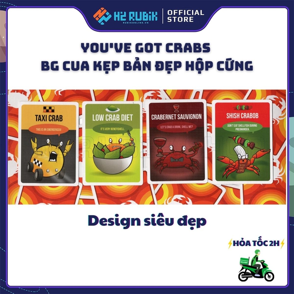 You've Got Crabs Board Game Thẻ Bài Cua Kẹp Bản Đẹp Hộp Cứng (Tiếng Anh US)