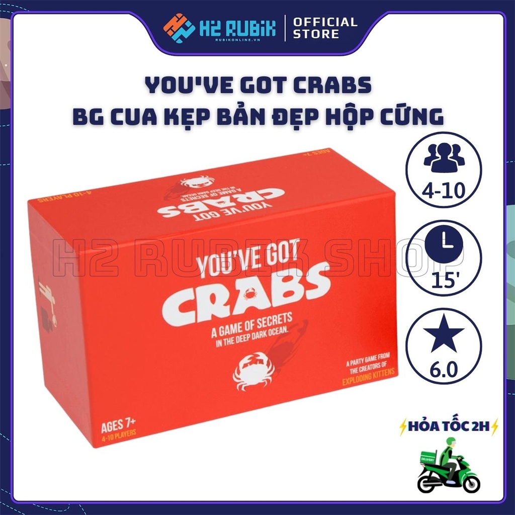 You've Got Crabs Board Game Thẻ Bài Cua Kẹp Bản Đẹp Hộp Cứng (Tiếng Anh US)