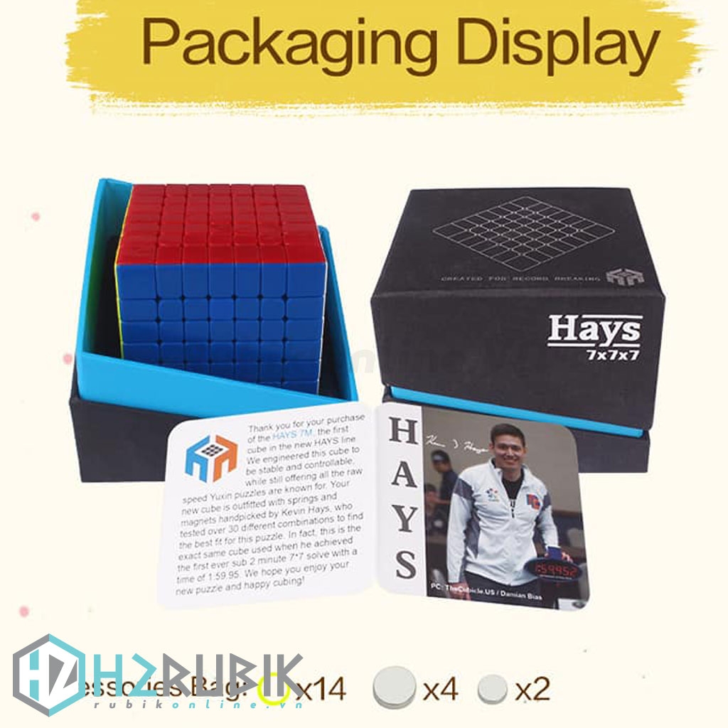 YuXin Hays 7x7 Magnetic (Nam châm - Đen + Stickerless)