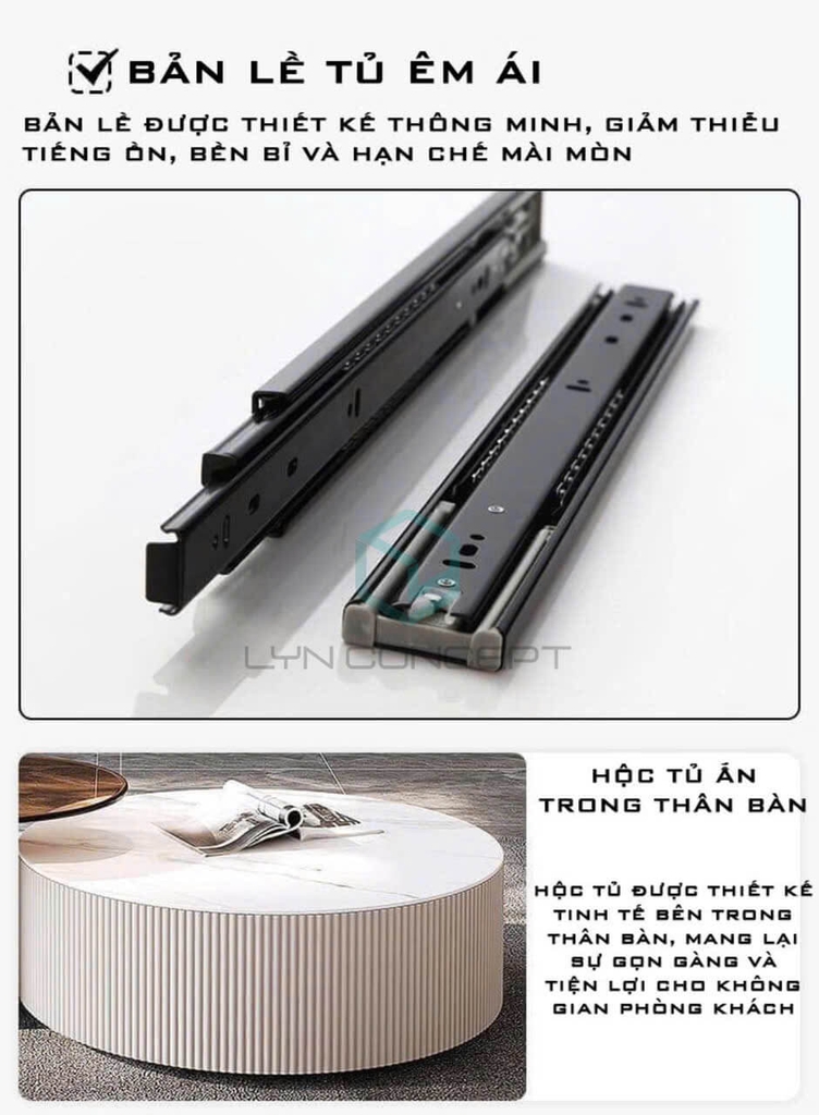 Bàn Trà Nhập Khẩu Bộ Đôi Tròn Cao Cấp - BTNK02