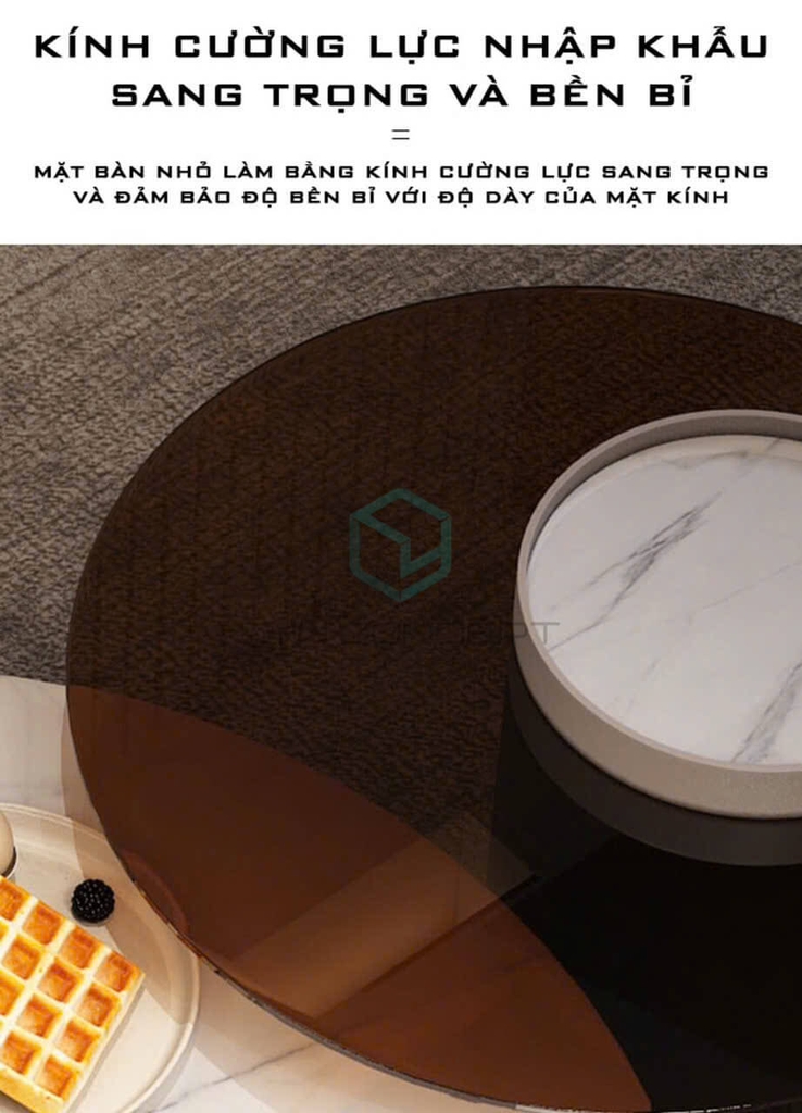 Bàn Trà Nhập Khẩu Bộ Đôi Tròn Cao Cấp - BTNK02