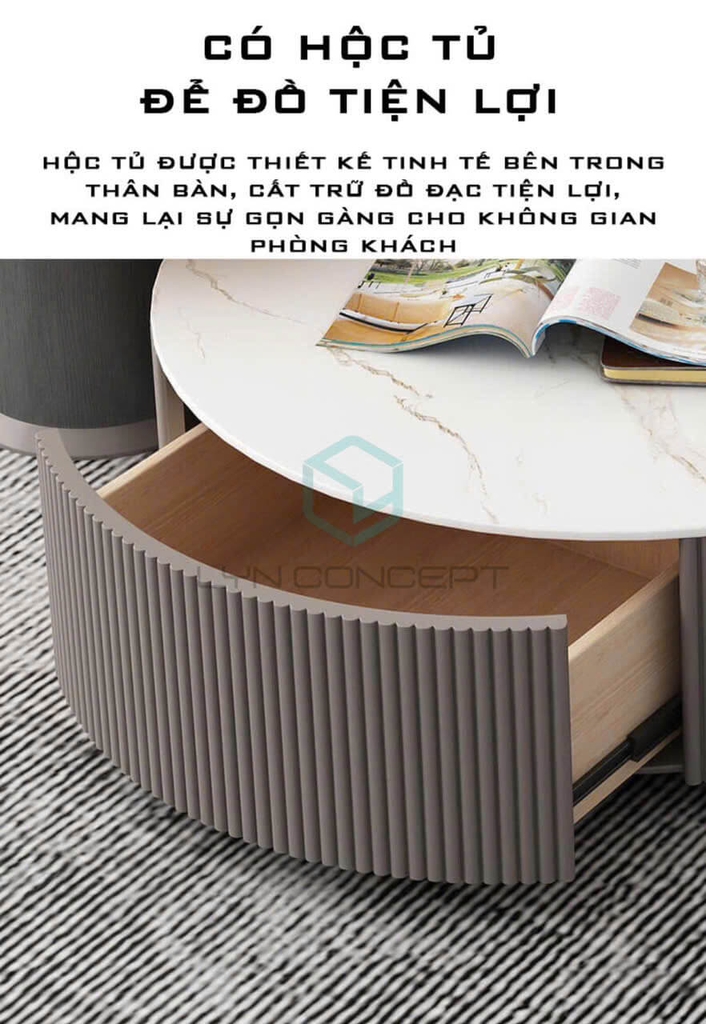 Bàn Trà Nhập Khẩu Bộ Đôi Tròn Cao Cấp - BTNK02