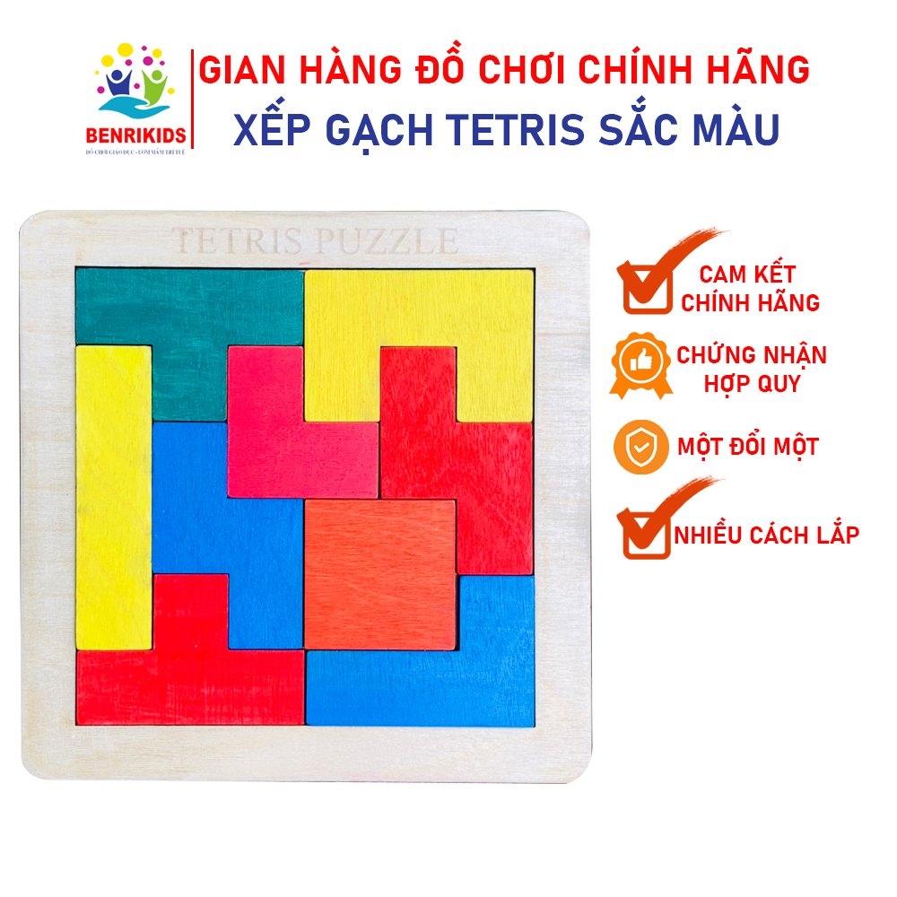 Đồ Chơi Gỗ Xếp Hình Giáo Dục Thông Minh Tetris Đầy Màu Sắc Sinh ...