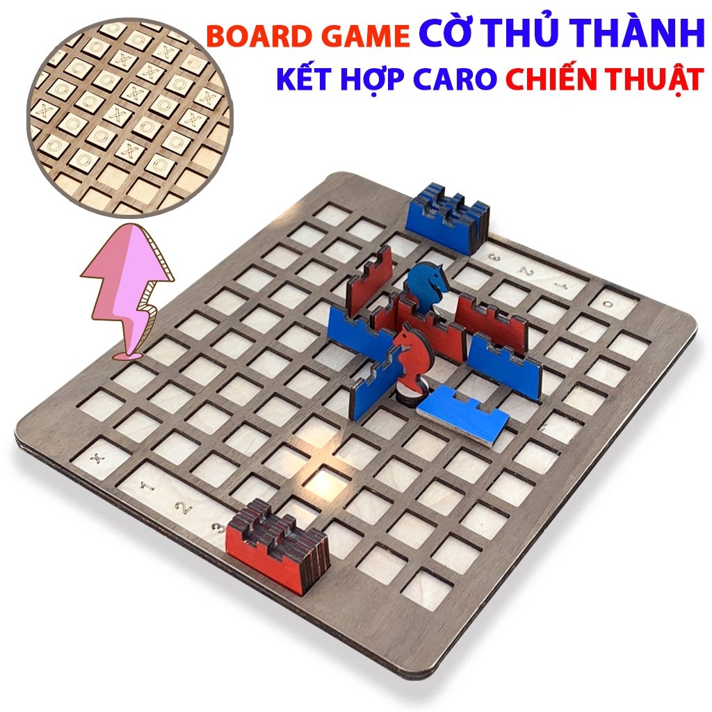 Đồ Chơi Boardgame Cờ Thủ Thành Kết Hợp Cờ Caro Chiến Thuật Cho Bé