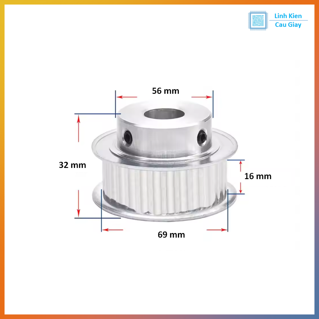 Puly 5M kiểu BF 44 răng Rộng 15mm