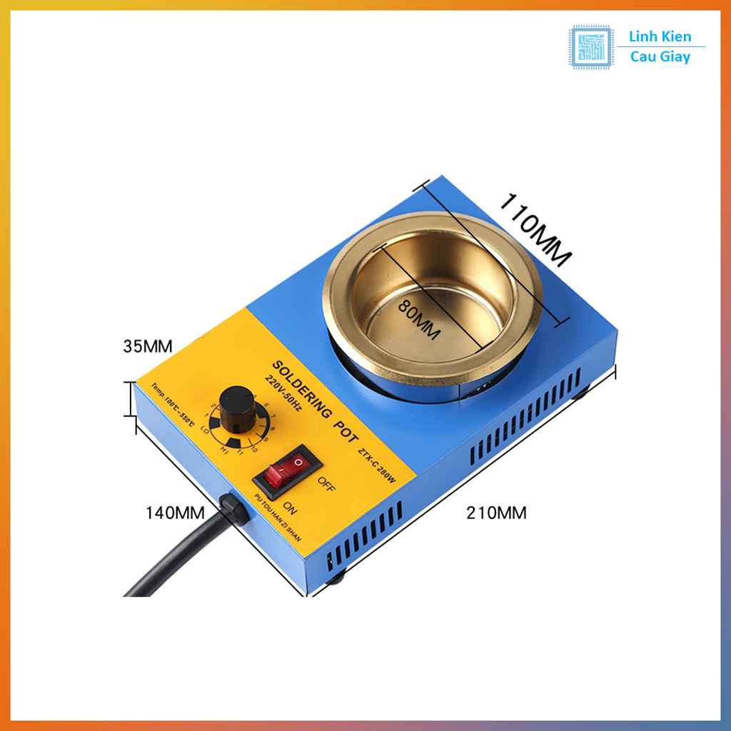 Bể hàn nhúng thiếc mini – Phi 38/50/80mm