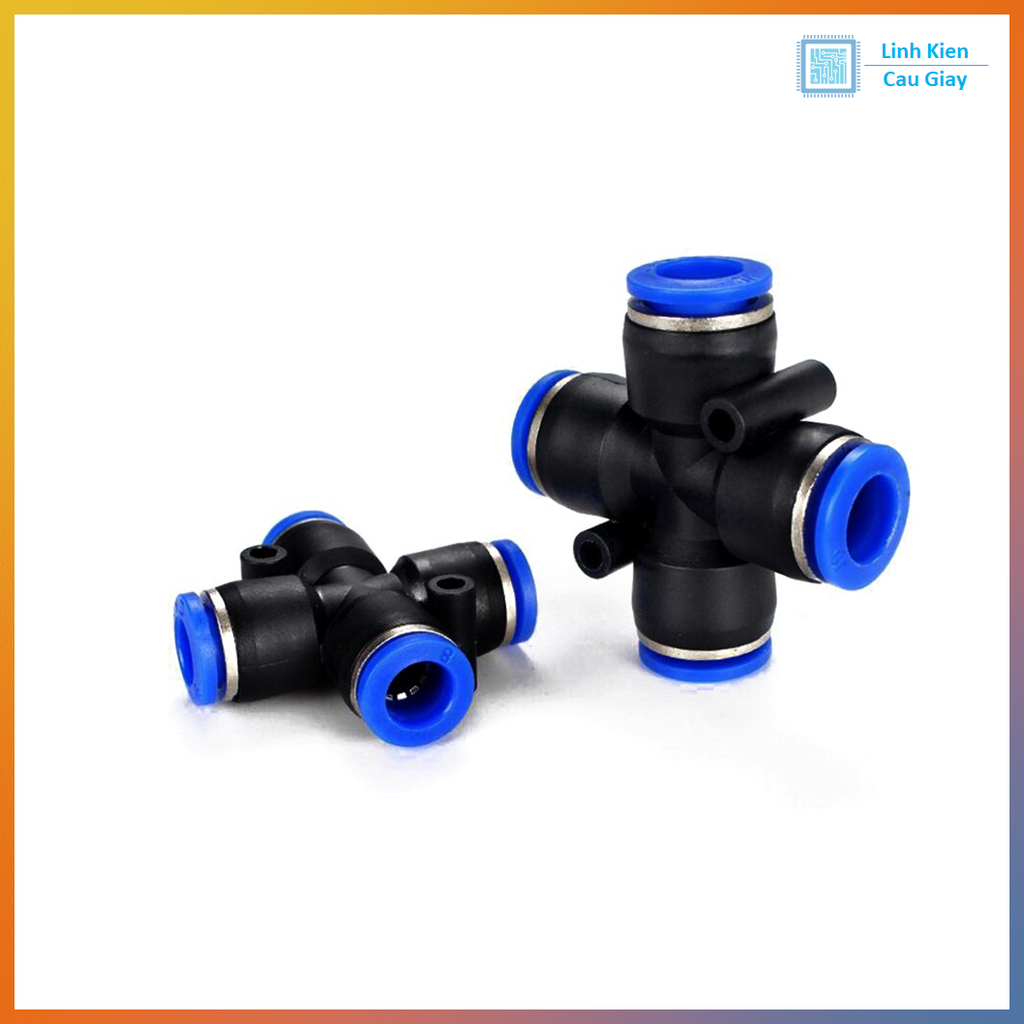 Đầu nối hơi nhanh chia 4 chữ thập PZA